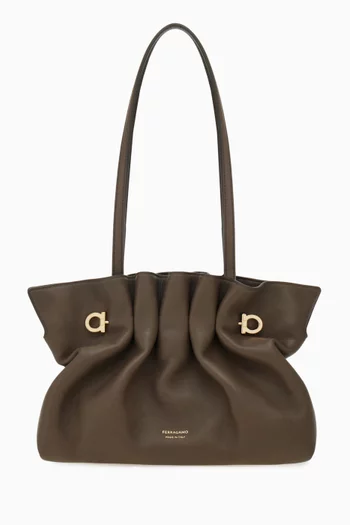 Small Soft Shoulder Bag in Leather