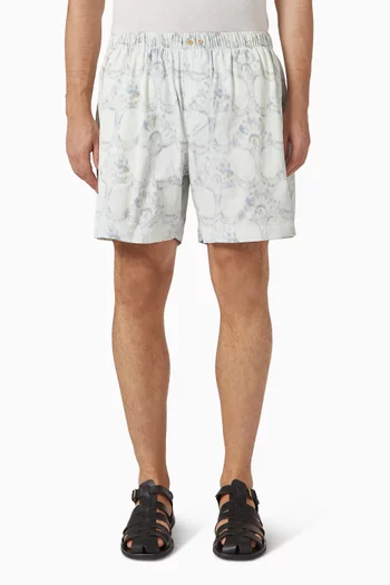 Sunday Printed Shorts in Linen-blend