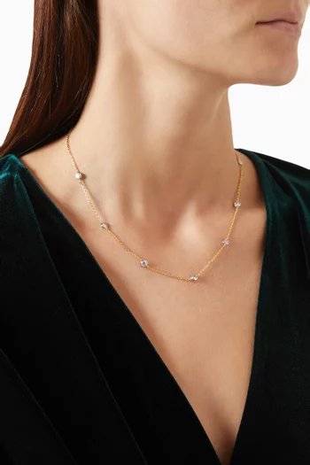 Emily Two-tone Station Necklace in 14kt Gold Vermeil