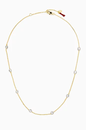 Emily Two-tone Station Necklace in 14kt Gold Vermeil
