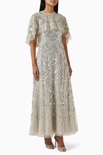 Freya Embellished Cape Gown