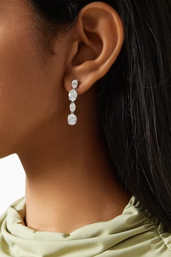 Oval Drop Earrings in Sterling Silver