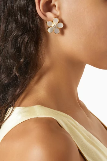 Jardin Nacre Stud Earrings in 14kt Gold Vermeil