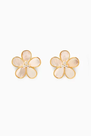 Jardin Nacre Stud Earrings in 14kt Gold Vermeil