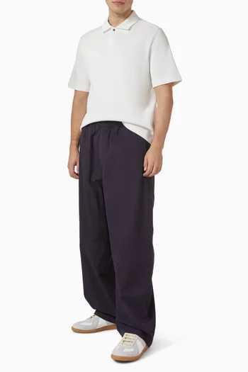 Elasticised Barrel-leg Pants in Nylon-blend