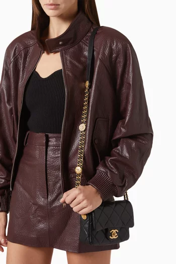 Moon Messenger Bag in Quilted Calfskin Leather