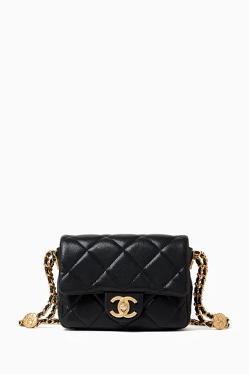 Moon Messenger Bag in Quilted Calfskin Leather