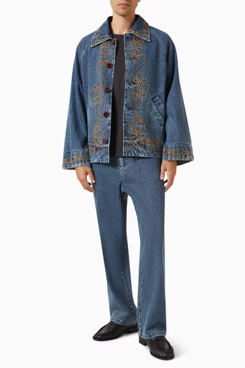 Rawlins Embroidered Jacket in Denim
