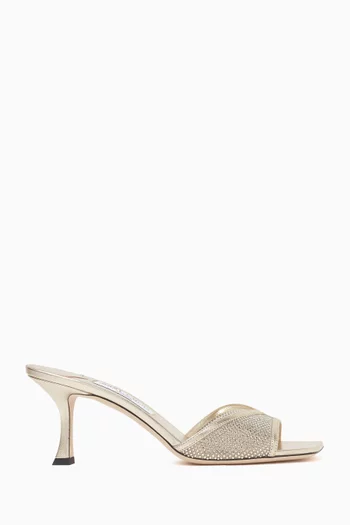 Skye 70 Mules in Metallic Leather