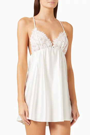 Adele Lace Babydoll Slip in Satin