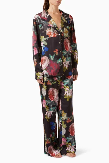 Aurora Long Pyjama Set in Satin