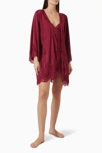 Sian Lace Robe in Satin