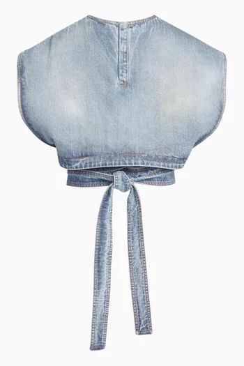 Belted Top in Denim