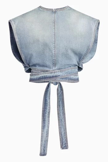 Belted Top in Denim