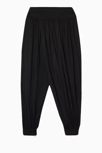 Draped Harem Pants in Wool-blend