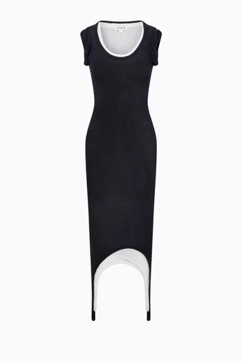 Layered Colourblock Maxi Dress in Knit