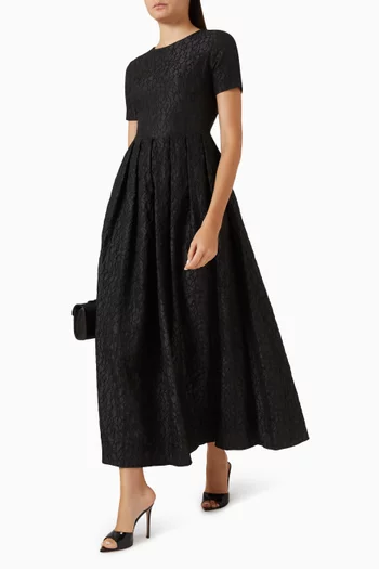 Pleated Maxi Dress in Cotton