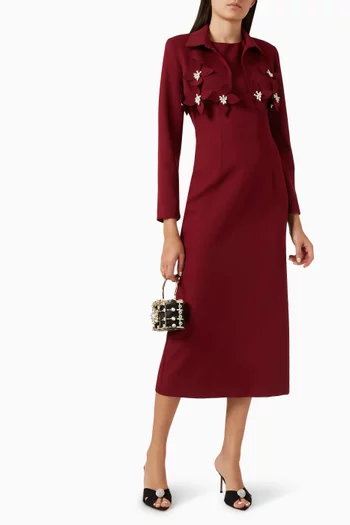 3D Floral-applique Dress