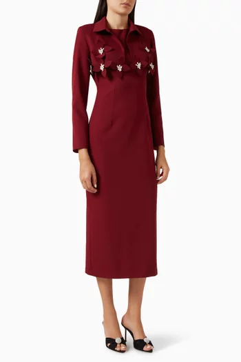 3D Floral-applique Dress
