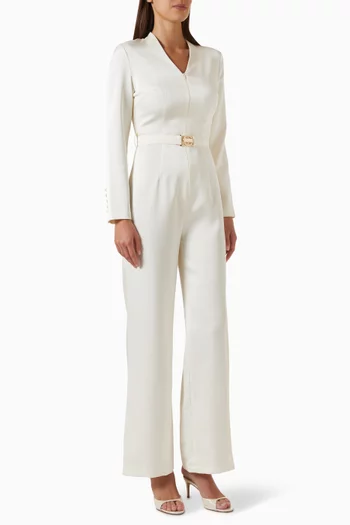 Wide-leg Pleated Jumpsuit