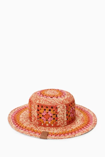 x Paula's Ibiza Fisherman Crochet Hat in Raffia