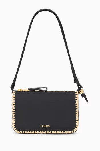 x Paula's Ibiza Rio Pouch in Calfskin & Raffia