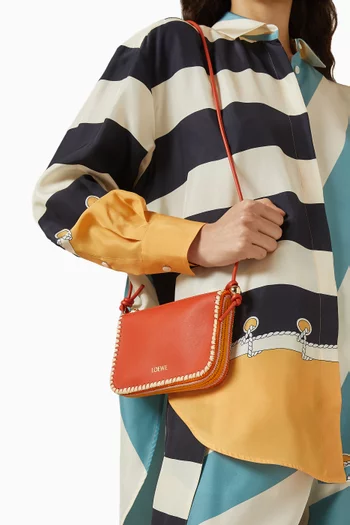 x Paula’s Ibiza Rio Pouch in Calfskin & Raffia