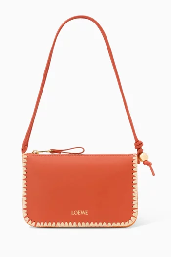 x Paula’s Ibiza Rio Pouch in Calfskin & Raffia