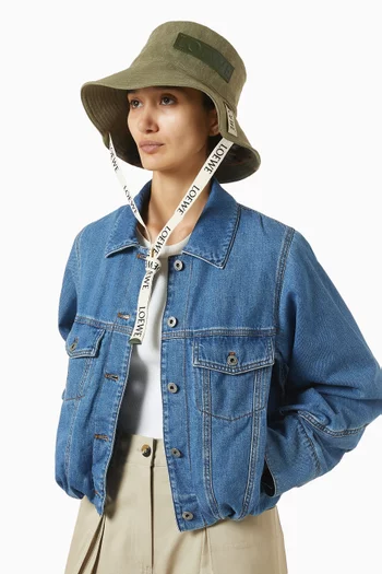 x Paula's Ibiza Fisherman Logo-strap Hat in Canvas