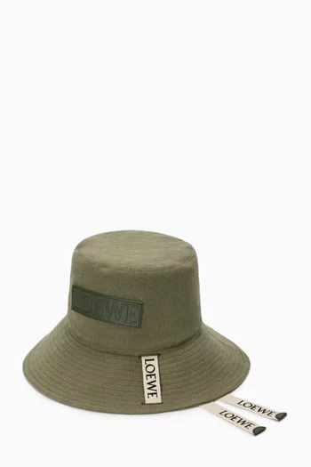 x Paula's Ibiza Fisherman Logo-strap Hat in Canvas