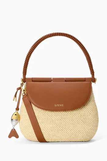 x Paula’s Ibiza Medium Pescador Bag in Raffia