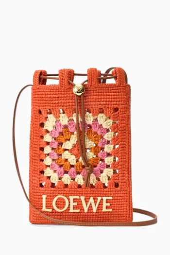 x Paula's Ibiza Pocket-patch Crochet Pouch in Raffia
