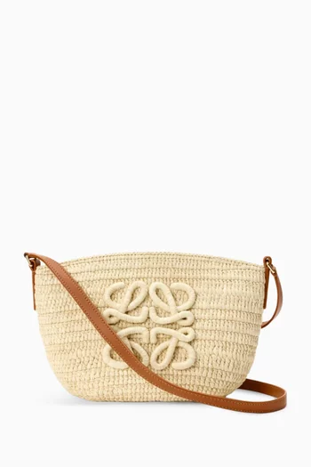 x Paula’s Ibiza Eclipse Pochette in Raffia & Calfskin
