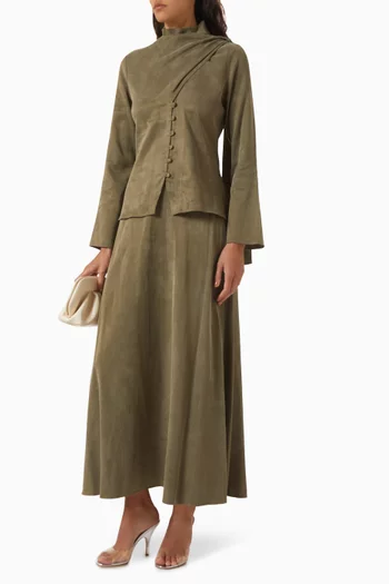 Scarf Top & Skirt Set in Lyocell Blend