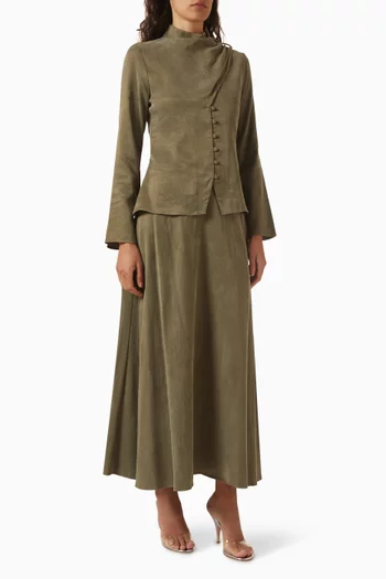 Scarf Top & Skirt Set in Lyocell Blend
