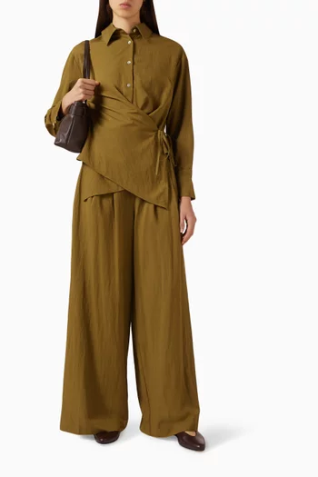 Draped Button-up Co-ord Set