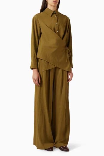 Draped Button-up Co-ord Set