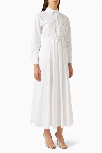 Belted Dress in Cotton Blend