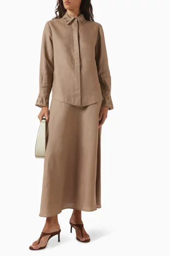 Shirt & Skirt Set in Linen