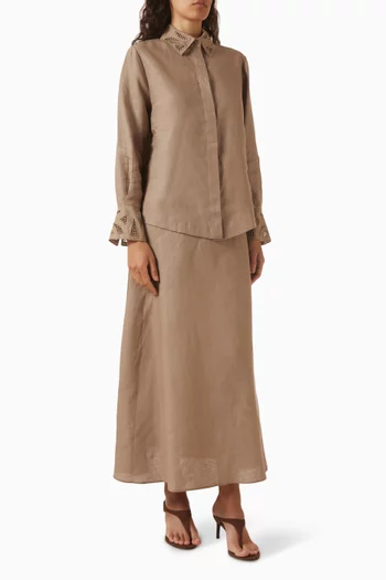 Shirt & Skirt Set in Linen