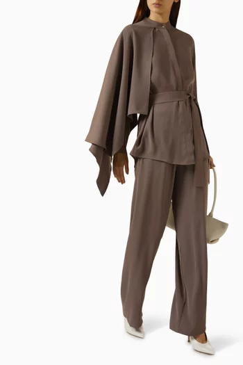 Draped Button-up Co-ord Set in Crepe