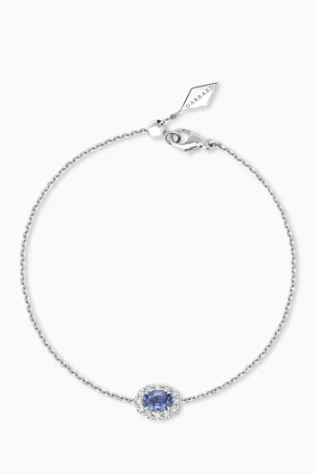 1735 Blue Sapphire & Diamond Bracelet in Platinum