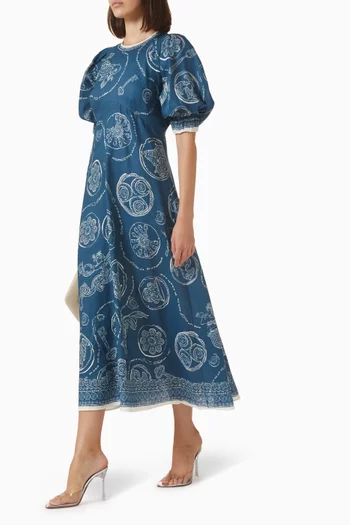 Lucky Midi Dress in Linen