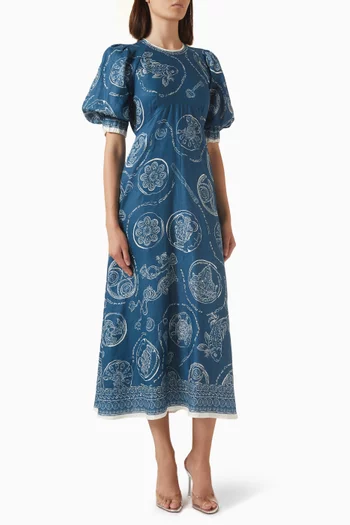 Lucky Midi Dress in Linen