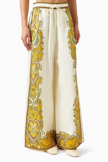 Porter Paisley-print Pants in Linen