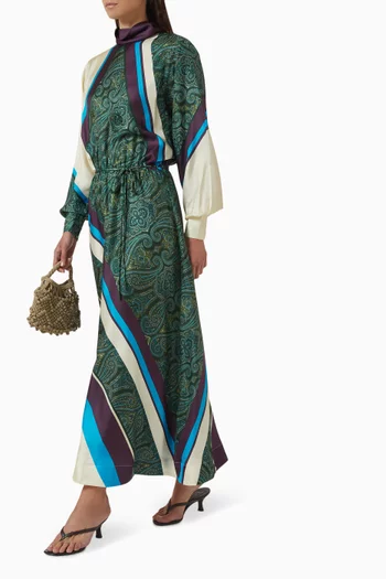 Joni Midi Dress in Silk Twill
