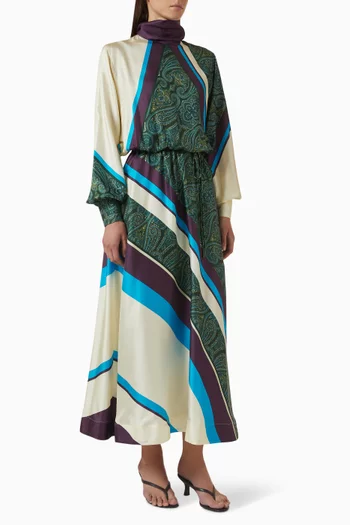 Joni Midi Dress in Silk Twill