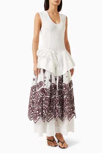 Bobby Embroidered Dress in Cotton-poplin