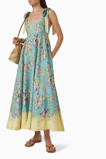Jerry Ballet Midi Dress in Linen