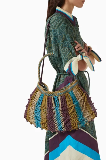 Maxi Crescent Tote Bag in Leather